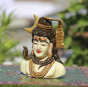 งานฝีมือนิรมลา รูปปั้นพระศิวะทำจากเรซิ่น งานแฮนด์เมด รูปเทพฮินดูแบบดั้งเดิม สำหรับตกแต่งบนโต๊ะ งานเทศกาลดีวาลี ของตกแต่งทางศาสนา - Product Image 5