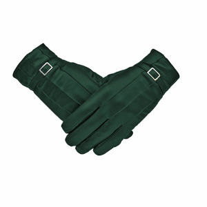 Gants de conduite en cuir vert marine à doigts entiers, unisexe, avec sangle de poignet réglable, prise en main douce et confortable, design élégant pour une utilisation en extérieur - Product Image 2
