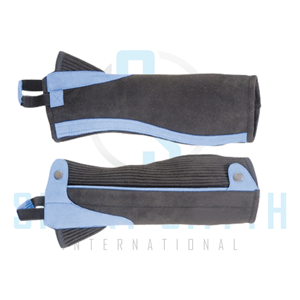 Premium Equestrian <b>Half</b> <b>Chaps</b> for Horse Riding Training with Front Zipper Elastic Panels and Secure Adjustable Fit - Product Image 2