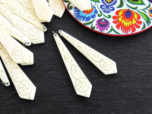 ต่างหูกระดูกดีไซน์เฉพาะตัว สไตล์ชนเผ่าโบฮีเมียน งานฝีมือธรรมชาติ - Product Image 3