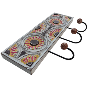 Smart Art Wood Carving Sunflower Carved Wall <b>Hanger</b> <b>Key</b> <b>Hanger</b> <b>Key</b> Hanging Wall Personalized Storage Engineered Wood Wall Decor - Product Image 3