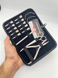 Nude Beige Color Wholesale Price Hair Extension Tools Kit Weft Style Surgical Grade Stainless Steel with Free Custom Logo Offer - Product Image 1