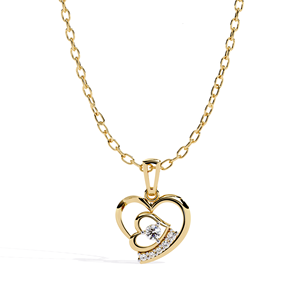 Collier pendentif en diamant de laboratoire taille brillant, or massif, bijoux romantiques pour mariée, certifié IGI, cadeau de luxe unisexe pour mariage - Product Image 1