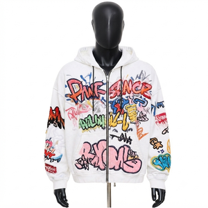 Sweat à capuche streetwear de luxe délavé à l'acide, en molleton épais, brodé – Fournisseur de vêtements OEM ODM - Product Image 2