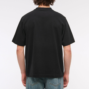 เสื้อยืดคอกลมสีดำล้วน ทรงปกติ แขนสั้น ผ้าฝ้าย 100% น้ำหนัก 280 กรัม ผ้าไม่เป็นขุย สำหรับสกรีนลาย เสื้อยืดเปล่าสำหรับผู้ชาย - Product Image 5