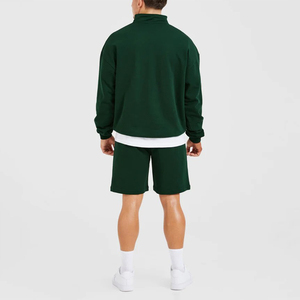 Sudaderas de Forro Polar con Cremallera de Cuarto para Hombre, Personalizables con Logotipo, Venta al por Mayor, Ajuste Oversize, Color Liso, Casual, Manga Larga, Cuello Alto, Tejido de Punto - Product Image 3