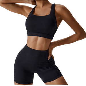 OEM Women Seamless Yoga Crop Ribbed Knit Sports Bra for Studio Training Wholesale - Product Image 4