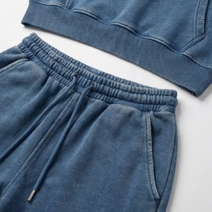 Ensemble sweat à capuche 2 pièces pour femme, bleu uni, en polaire, coupe décontractée, toutes saisons, pour le quotidien, avec pantalon de jogging à poches - Product Image 5