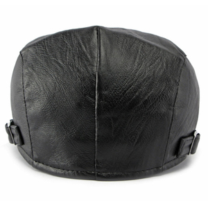 Gorra Plana Transpirable de Cuero PU Rojo, Ajustable, Unisex, Estilo Europeo, Informal, para Exteriores, para Adultos, para Usar en Primavera y Otoño - Product Image 4