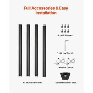 Kit di Montaggio Starlink RV in Acciaio Resistente con Angolo Regolabile a 360 Gradi, Tubo Extra Lungo Gen 3 e Accessori Esterni - Product Image 5