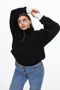 Sudadera de felpa de borreguillo para mujer con media cremallera, jersey térmico, sudadera con capucha para mujer - Product Image 5