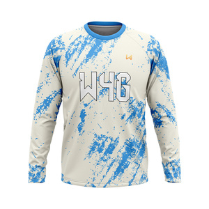 Custom <b>Men's</b> Skinny Fit Heat Transfer Printed Jersey Crew Neck Quick Dry Polyester Sport Shirt Full Sleeve Leisure Top - Product Image 5