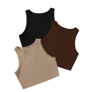 Camiseta Deportiva para Mujer, Estilo Racer, Absorbe la Humedad, Elástica, para Fitness, Venta al Por Mayor - Product Image 4