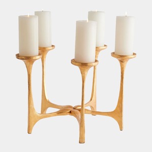 Candelabro de Cinco Brazos Glow Ritual, Portavelas de Metal Plateado, Soporte Duradero para Velas, Decoración para el Hogar - Product Image 3