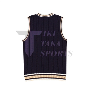 Tiki Taka Sports OEM High Quality Custom Men's School <b>Cardigan</b> <b>Sweater</b> Winter Wool/Nylon V-neck Full Sleeves Single Button Lace - Product Image 5