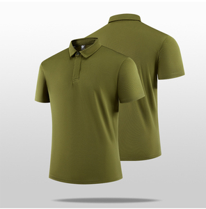 T-shirt pour homme, vente flash, respirant, séchage rapide, 100% polyester, motif uni, manches courtes, boutons sur le devant, design sportif - Product Image 4