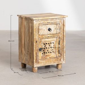 Rustic Solid Wood <b>Storage</b> <b>Cabinet</b> with Raised Panel Drawer for <b>Bedroom</b> and Living Room - Product Image 3