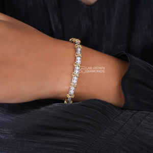 Pulsera de Cadena con Diamantes Cultivados en Laboratorio, Corte Brillante Redondo, 3.45 Quilates, Oro Amarillo de 14K, Calidad VS EF, 15.14g, Joyería de Lujo para Mujer - Product Image 2