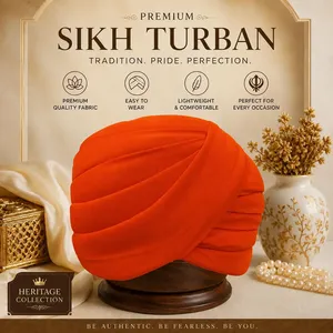 Turbante Pagri Sikh Dastar Listo para Usar para Bodas, Paquete al por Mayor, Envoltura Tradicional India para la Cabeza del Novio, Ropa Étnica para Fiestas y Ocasiones Festivas - Product Image 4