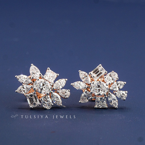 Élégantes boucles d'oreilles clous en or blanc 14 carats avec diamants de laboratoire pour hommes et femmes, design classique et simple avec pierres brillantes pour le bureau - Product Image 4