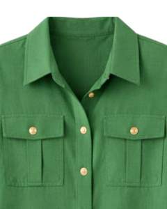 Conjunto de dos piezas verde para mujer, camisa de manga corta con botones y pantalones cargo de pierna ancha, conjunto informal de verano para mujer para uso diario. - Product Image 5