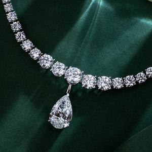 Collier en or avec diamant de laboratoire, pierre centrale taille poire, certifié IGI, style hip-hop, bijou cadeau de mariage pour femme - Product Image 2