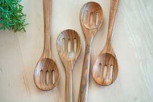 Modern Rose Gold Plated Wood <b>Serving</b> <b>Spoon</b> with Long Handle 10ml Capacity-Eco-Friendly & Durable - Product Image 2