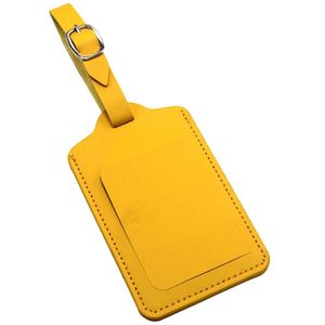 Étiquette de bagage en cuir PU personnalisée, couleur unie, accessoire de voyage durable pour valise et sac – Offre spéciale - Product Image 6
