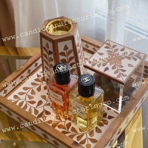 Quemador de Incienso con Incrustaciones de Madera y Madreperla, Estilo Árabe, Porta Incienso Bakhoor Mubkhar con Bandeja para Aromaterapia - Product Image 4