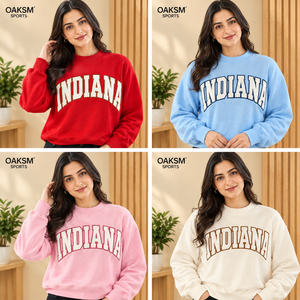 Camiseta Roja Indiana de Algodón Grueso con Hombros Caídos para el Día del Partido |   Camiseta de cuello alto estilo preppy para graduados, venta al por mayor - Product Image 5