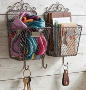 Premium Rustic Metal <b>Wire</b> Storage <b>Basket</b> Rectangle <b>Hanging</b> Multi-Purpose Neatening Organizer Elegant Home Essentials - Product Image 4