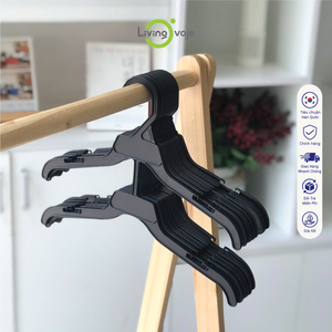SB Tech Glossy Black Plastic Hangers Non-Slip Space <b>Saving</b> Wardrobe Hooks Minimalist Design for Clothing Organizing - Product Image 3
