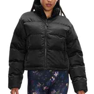 2026 Winter New Design Zipper <b>Crop</b> Top Loose Casual Solid Color Long Sleeve Padded Coats for Woman - Product Image 1