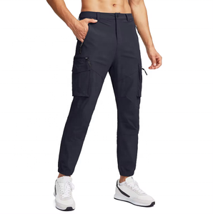 Pantalones Cargo Caqui para Hombre, Cintura Alta, Múltiples Bolsillos, Secado Rápido, Tela de Lona, Cierre de Cremallera, Transpirables, Poliéster - Product Image 1