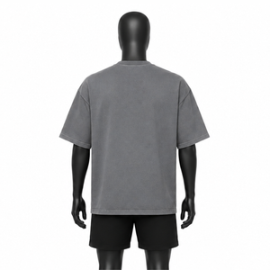 T-shirt Homme Streetwear Vintage Oversize en Coton Lourd 280 GSM 100% Coton Délavé à l'Acide Coupe Boxy Épaules Tombantes Vente en Gros - Product Image 2