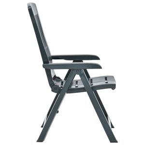 2 sillas reclinables de plástico verde para patio - Product Image 4