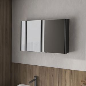 Armadietto da bagno nero a 2 ante con specchi inclusi - Product Image 1