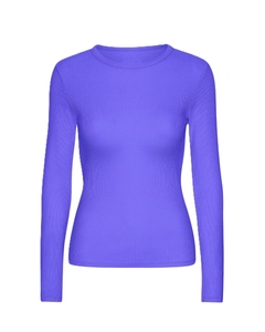 Camiseta de Manga Larga Acanalada de Alta Calidad para Mujer, Talla Grande, Transpirable, de Algodón Tejido, Informal, con Logotipo Personalizado - Product Image 6