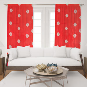 Rideau en coton imprimé tie-dye de qualité supérieure, panneau décoratif bohème pour fenêtre, idéal pour salon, chambre, café - Exportateur en gros Inde - Product Image 1