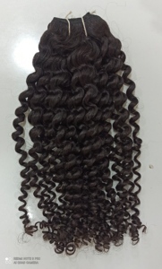 HAIR FASHION INDIA Extensions de cheveux humains vierges Remy indiens bouclés crépus, pré-bouclées, à double trame machine, 100GM - Product Image 6