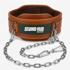 Ceinture lestée durable avec construction renforcée en cuir et liaison en acier sécurisée pour squats, tractions et entraînement de résistance - Product Image 1