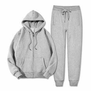 เสื้อฮู้ดดี้ผู้ชายคุณภาพสูงทรงโอเวอร์ไซส์แบบซิป  ผ้าโพลีเอสเตอร์ผสมฝ้ายออร์แกนิค สวมใส่สบาย สไตล์สตรีทแวร์ - Product Image 1