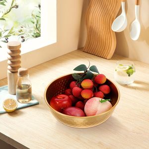Hammered Stainless Steel Salad Mixing Bowl Deep Round Metal Serving Bowl for Salad Fruits Snacks <b>Kitchen</b> <b>Prep</b> Dining <b>Table</b> Use - Product Image 2