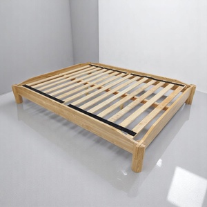 Modern Minimalist Rubberwood Bed <b>Frame</b> Japanese Joinery Tool-Free Easy Assembly Wooden Beds Furniture Manufacturer in Vietnam - Product Image 1
