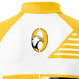 Ensemble de maillot et short de cyclisme personnalisé jaune et blanc, manches courtes, fermeture éclair intégrale, séchage rapide, rembourré, uniforme de course cycliste, vêtements de sport d'équipe - Product Image 4