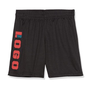 Shorts de sport pour homme, vert fluo uni, séchage rapide, taille élastique, avec logo imprimé, longueur mi-haute - Product Image 4