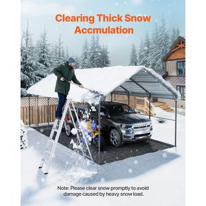 Tenda Garage per Auto da Esterno Resistente 4x8m in PVC, Rimovibile con Tetto in Acciaio Galvanizzato per 2 Auto - Product Image 4