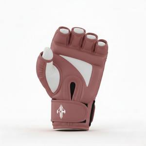 Gants de boxe pour hommes en cuir PU de haute qualité, fermeture au poignet de type lacé, demi-doigts/sans doigts, légers, couleur personnalisée - Product Image 4