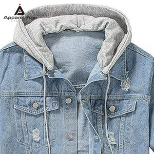 บริการ OEM เสื้อฮู้ดยีนส์ผู้ชาย ผ้าฝ้าย 100% อุ่นสบายสำหรับฤดูหนาว ดีไซน์ล่าสุด ขายส่ง ทรงเข้ารูป สไตล์สตรีทแวร์ - Product Image 5