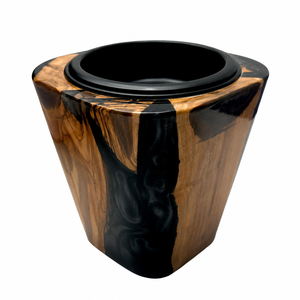 Quemador de Incienso Artesanal de Madera de Acacia con Incrustaciones de Resina Negra, Ecológico, Religioso, Indio, Árabe, Difusor Aromático, Decoración para el Hogar - Product Image 5